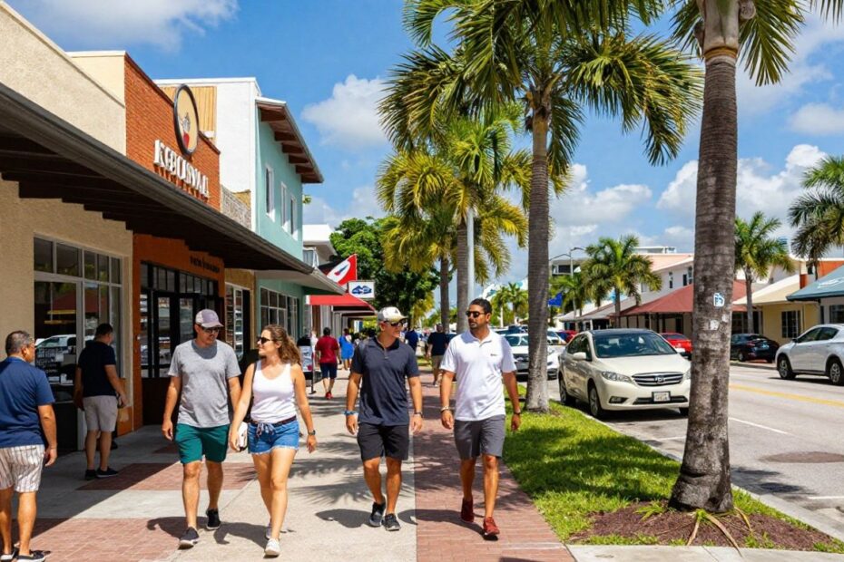 Tampa small businesses on a sunny street